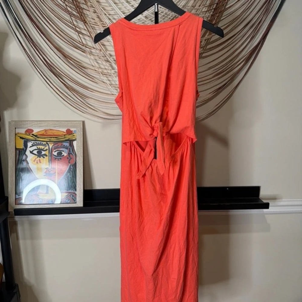 GAP Coral Tie-Back Sleeveless Maxi Dress